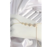 Pirinç Gold Renk Zirkon Taşlı Kutup Yıldız Model Kadın Şahmeran - TJ-SN613