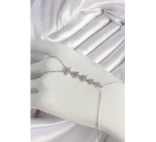 Pirinç Gümüş Renk Zirkon Taşlı Yıldız Model Kadın Şahmeran - TJ-SN616