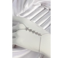 Pirinç Gümüş Renk Zirkon Taşlı Yıldız Model Kadın Şahmeran - TJ-SN616