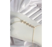 Pirinç Gold Renk Zirkon Taşlı Yıldız Model Kadın Şahmeran - TJ-SN617