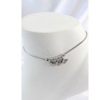 316L Çelik Gold Renk Minimal Kalp Model Renkli Zirkon Taşlı Halhal - TJ-HH1630