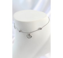 316L Çelik Gold Renk Sallantı Mineli Kalp Figür Topçuk Detay Kadın Halhal - TJ-HH1648