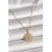 316L Çelik Gold Renk Zincir Zirkon Taşlı Güneş Model Kadın Kolye - TJ-BKO9966