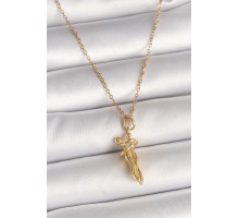 316L Çelik Gold Renk Zincir Sarılma Model Kadın Kolye - TJ-BKO9976