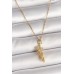 316L Çelik Gold Renk Zincir Sarılma Model Kadın Kolye - TJ-BKO9976