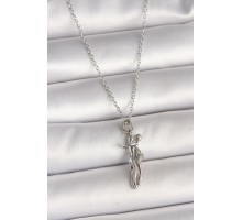 316L Çelik Gümüş Renk Zincir Sarılma Model Kadın Kolye - TJ-BKO9977