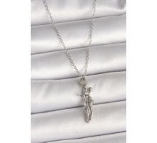 316L Çelik Gümüş Renk Zincir Sarılma Model Kadın Kolye - TJ-BKO9977