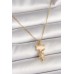 316L Çelik Gold Renk Zincir Zirkon Taşlı Kedi Model Kadın Kolye - TJ-BKO9980