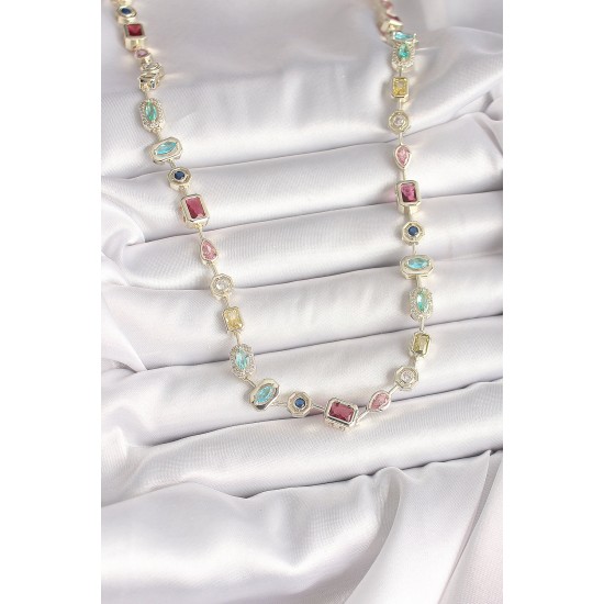 Pirinç Gold Renk Zirkon Taşlı VIP Seri Kadın Kolye - TJ-BKO10005