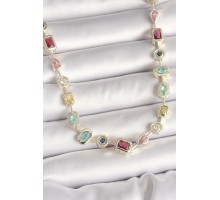 Pirinç Gold Renk Zirkon Taşlı VIP Seri Kadın Kolye - TJ-BKO10005