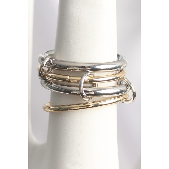 Pirinç Mix Renk 4'Lü Model Kadın Yüzük - TJ-BYK3702