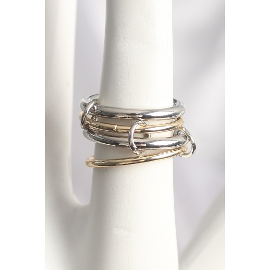 Pirinç Mix Renk 4'Lü Model Kadın Yüzük - TJ-BYK3702