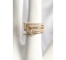 Pirinç Gold Renk Zirkon Taşlı 4'Lü Kadın Yüzük - TJ-BYK3707