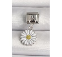 316L Çelik Gümüş Renk Papatya Model Nomination Charm - TJ-BC1212