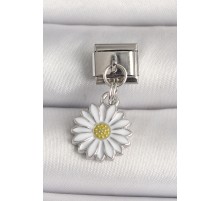 316L Çelik Gümüş Renk Papatya Model Nomination Charm - TJ-BC1212