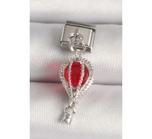 316L Çelik Gümüş Renk Kırmızı Balon Model Nomination Charm - TJ-BC1223