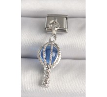 316L Çelik Gümüş Renk Mavi Balon Model Nomination Charm - TJ-BC1224