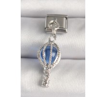 316L Çelik Gümüş Renk Mavi Balon Model Nomination Charm - TJ-BC1224