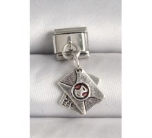 316L Çelik Gümüş Renk Mektup Model Nomination Charm - TJ-BC1228