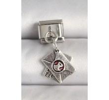 316L Çelik Gümüş Renk Mektup Model Nomination Charm - TJ-BC1228