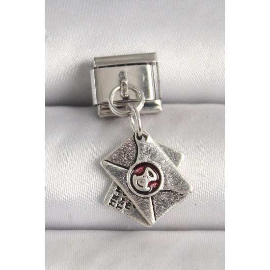 316L Çelik Gümüş Renk Mektup Model Nomination Charm - TJ-BC1228