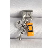 316L Çelik Gümüş Renk Sarı Taksi Özgürlük Heykeli Model Nomination Charm - TJ-BC1231