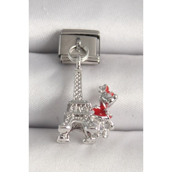 316L Çelik Gümüş Renk Eyfel Kulesi Modeli Nomination Charm - TJ-BC1233