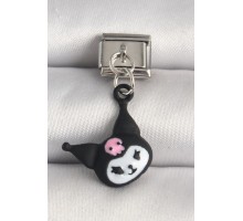 316L Çelik Gümüş Renk Siyak Kulaklı Kedi Model Nomination Charm - TJ-BC1238