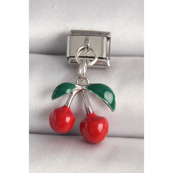 316L Çelik Gümüş Renk Kiraz Model Nomination Charm - TJ-BC1239