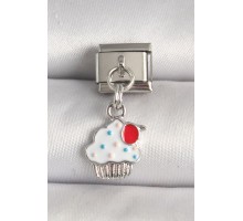 316L Çelik Gümüş Renk Beyaz Kupkek Model Nomination Charm - TJ-BC1242