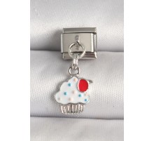 316L Çelik Gümüş Renk Beyaz Kupkek Model Nomination Charm - TJ-BC1242