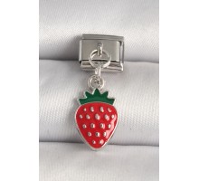 316L Çelik Gümüş Renk Çilek Model Nomination Charm - TJ-BC1243