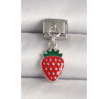 316L Çelik Gümüş Renk Çilek Model Nomination Charm - TJ-BC1243