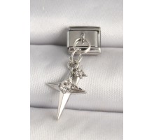 316L Çelik Gümüş Renk Zirkon Taşlı Kutup Yıldız Model Nomination Charm - TJ-BC1280