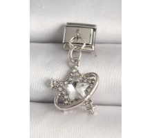 316L Çelik Gümüş Renk Zirkon Taşlı Yıldız Model Nomination Charm - TJ-BC1285