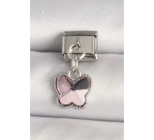 316L Çelik Gümüş Renk Kelebek Model Nomination Charm - TJ-BC1323