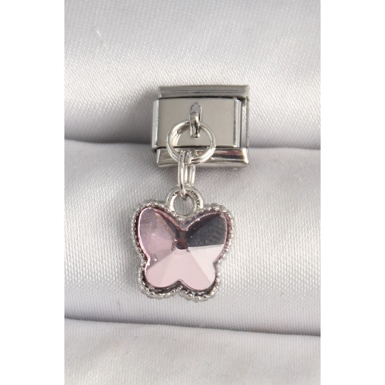 316L Çelik Gümüş Renk Kelebek Model Nomination Charm - TJ-BC1323