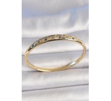 Pirinç Gold Renk Yıldız İşlemeli Zirkon Taşlı Kadın Kelepçe - TJ-BB6916