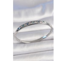 Pirinç Gümüş Renk Zirkon Taşlı Yıldız İşlemeli Kadın Kelepçe - TJ-BB6917