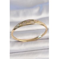 Pirinç Gold Renk Zirkon Taşlı Yıldız İşlemeli Kadın Kelepçe TJ-BB6918