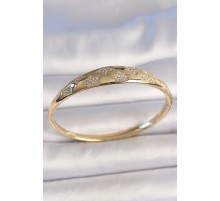 Pirinç Gold Renk Zirkon Taşlı Yıldız İşlemeli Kadın Kelepçe - TJ-BB6918