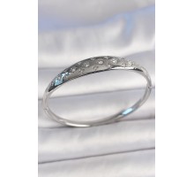 Pirinç Gümüş Renk Zirkon Taşlı Yıldız İşlemeli Kadın Kelepçe - TJ-BB6923