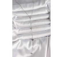 316L Çelik Gümüş Renk Yıldızlı Model Topçuk Detay Kadın Y Kolye - TJ-BKO10010