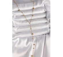 316L Çelik Gold Renk Topçuklu Model Kadın Y Kolye - TJ-BKO10011