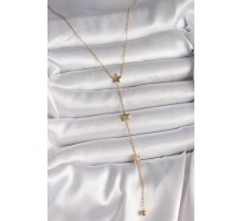 316L Çelik Gold Renk Yıldız Model Topçuk Detay Kadın Y Kolye - TJ-BKO10013