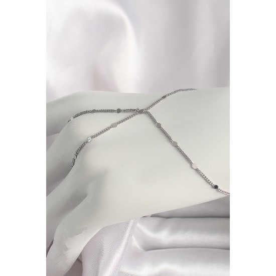 Pirinç Gümüş Renk Pul Detaylı Kadın Şahmeran - TJ-SN618