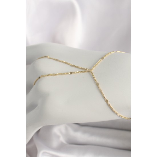 Pirinç Gold Renk Pul Detaylı Kadın Şahmeran - TJ-SN619