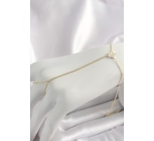 Pirinç Gold Renk Su Yolu Zirkon Taşlı Yıldız Model Kadın Şahmeran - TJ-SN623