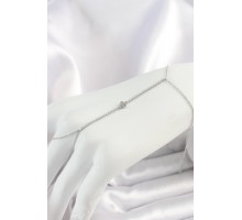 Pirinç Gümüş Renk Su Yolu Zirkon Taşlı Yonca Model Kadın Şahmeran - TJ-SN624