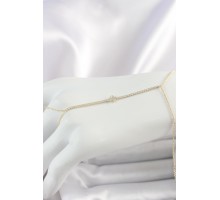 Pirinç Gold Renk Su Yolu Zirkon Taşlı Yonca Model Kadın Şahmeran - TJ-SN625